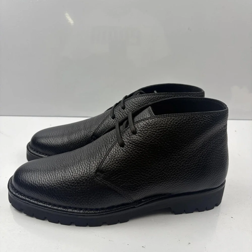 Vince Jerome Boots Mens Size 7 Black Leather Lug Sole Chukka J6928L2001